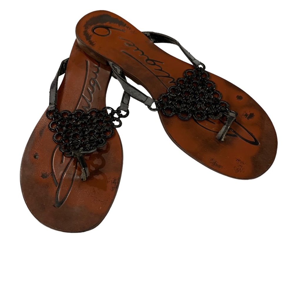 Boutique 9 black chain metal sandal